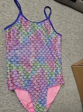 Kids Multicolor Mermaid-Scale Swim Top - Unknown Brand